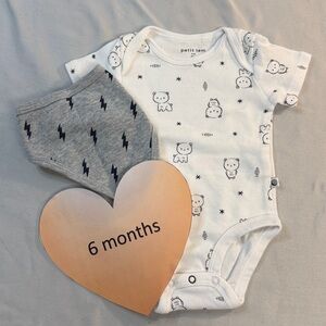 Petit Lem - White Onesie with bib